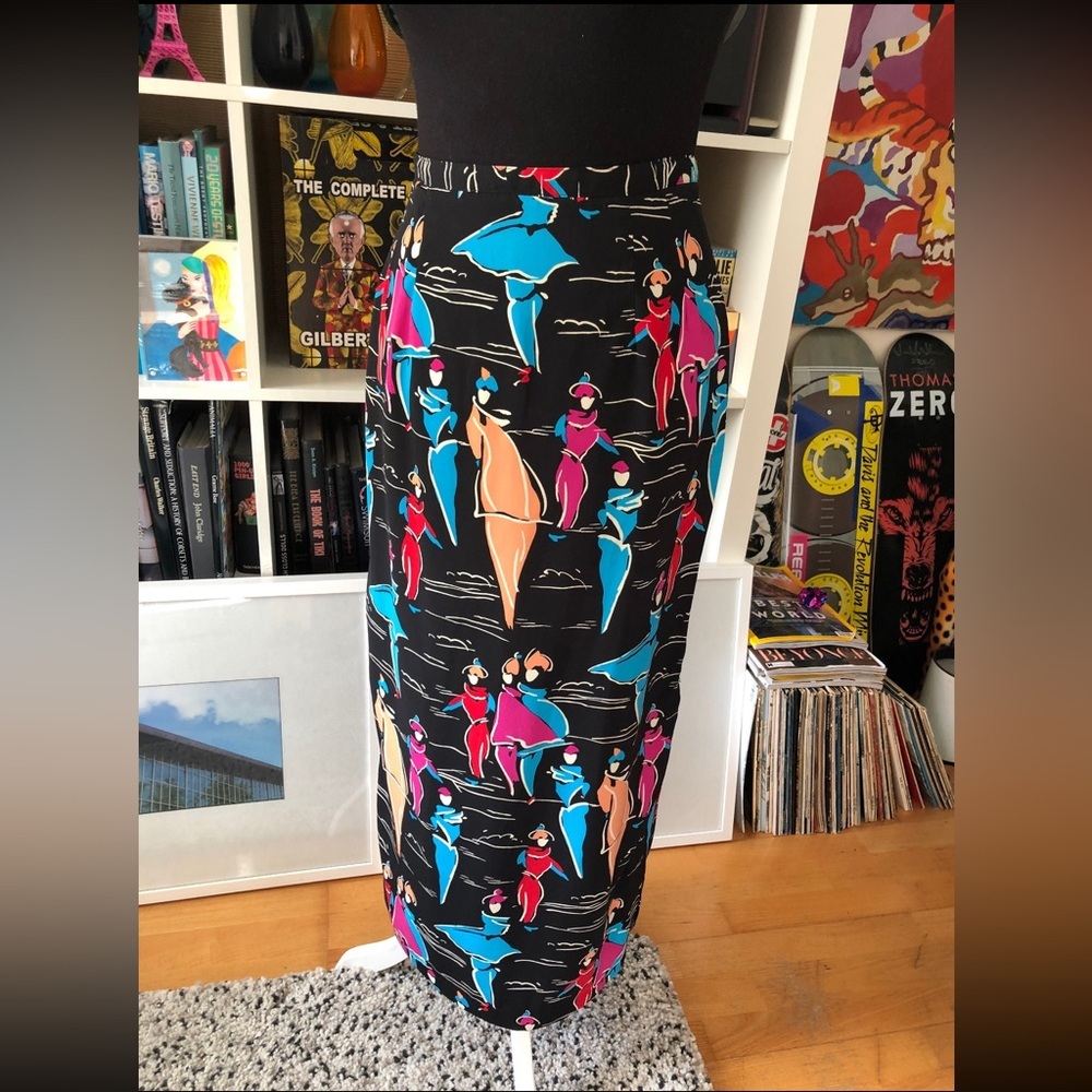 Vintage 80s Matchstick colorful skirt by Intriguing Threads Size 10 - Picture 4 of 8